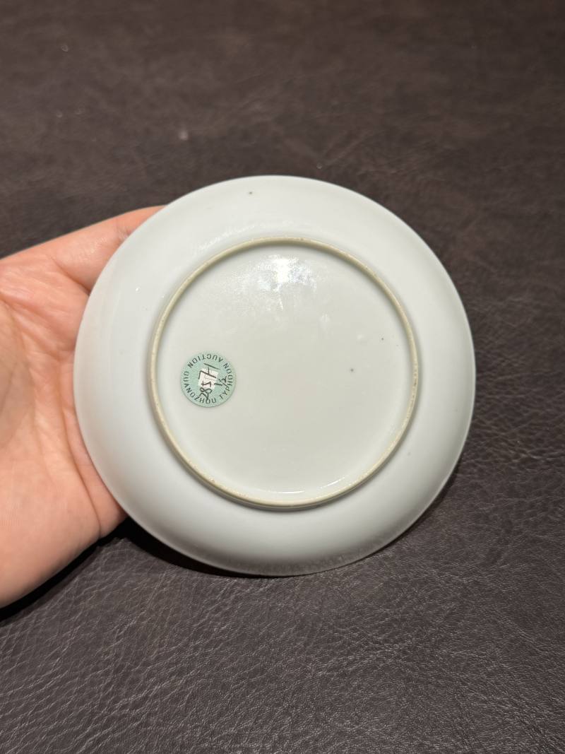 清雍正 胭脂水地粉彩芦雁图杯碟一套 - 图11