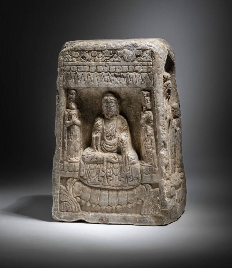 A MARBLE PILLAR DEPICTING VARIOUS BUDDHIST FIGURES - 图3