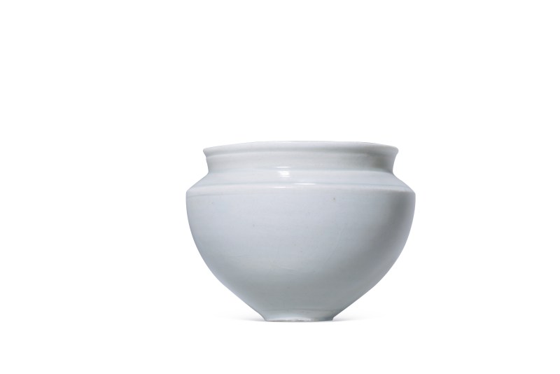 明代 青白釉束颈钵 - 图2