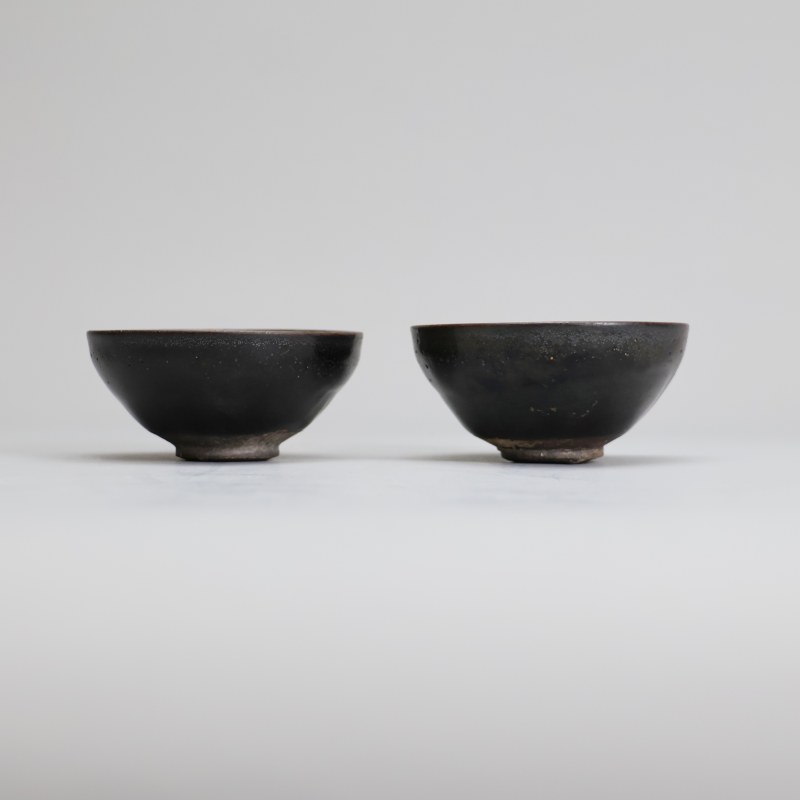明代 黑釉敛口杯一对 - 图8