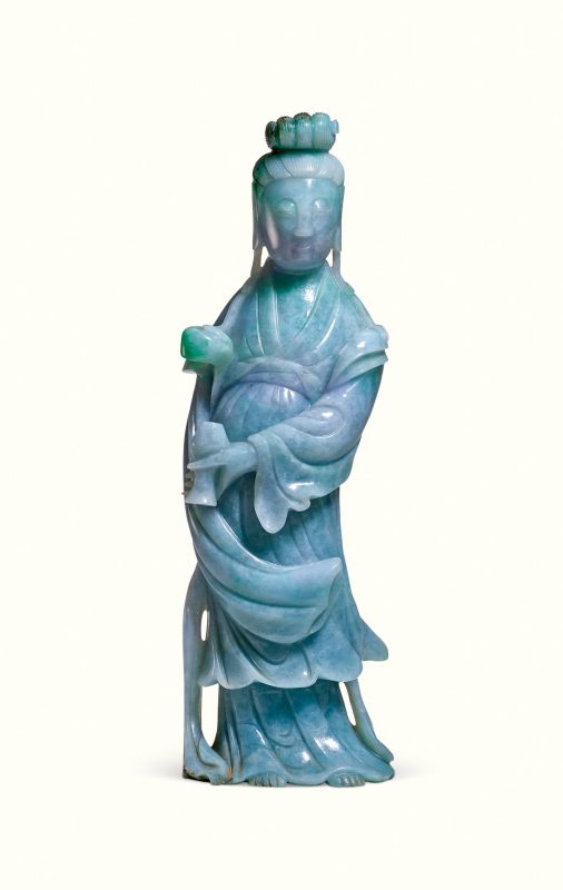 19-20世纪 翡翠水月观音造像