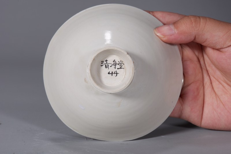 明代 白釉斗笠盏 - 图5