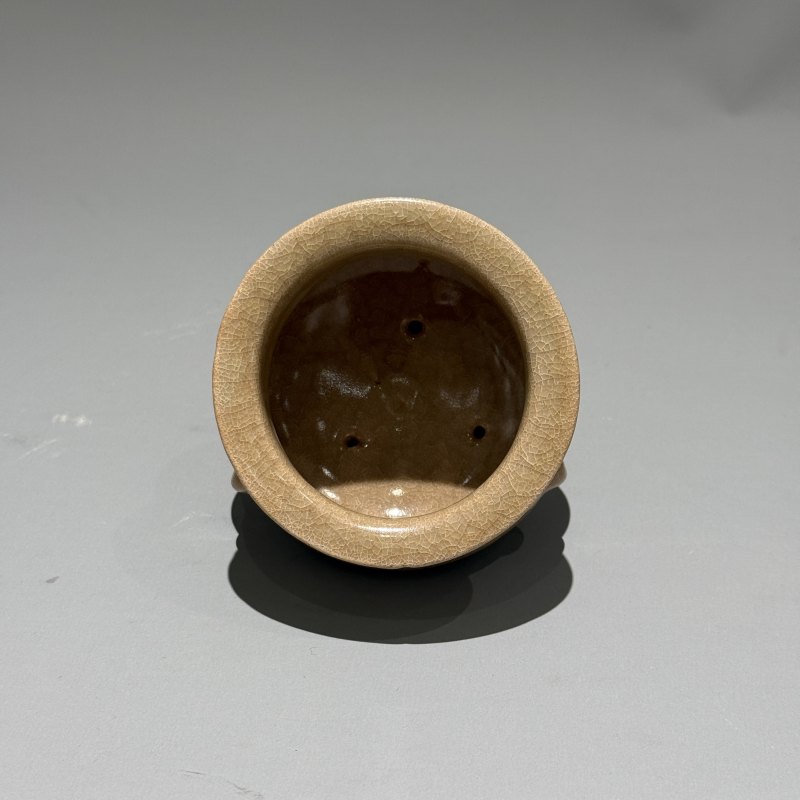 明代 龙泉窑米黄釉鬲式炉 - 图21