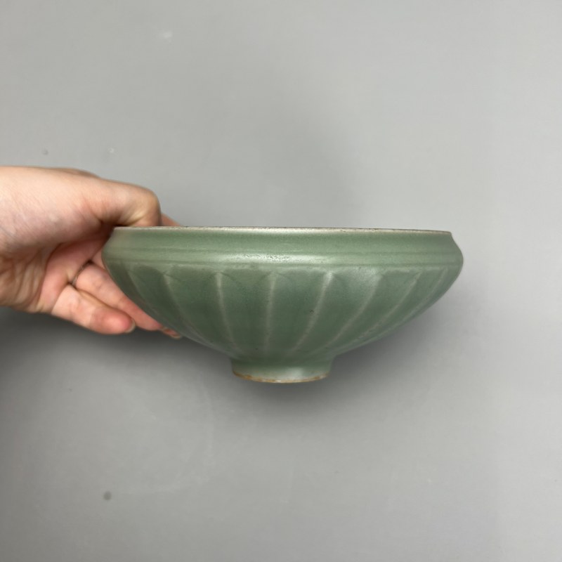 明代 龙泉青釉莲瓣钵 - 图13