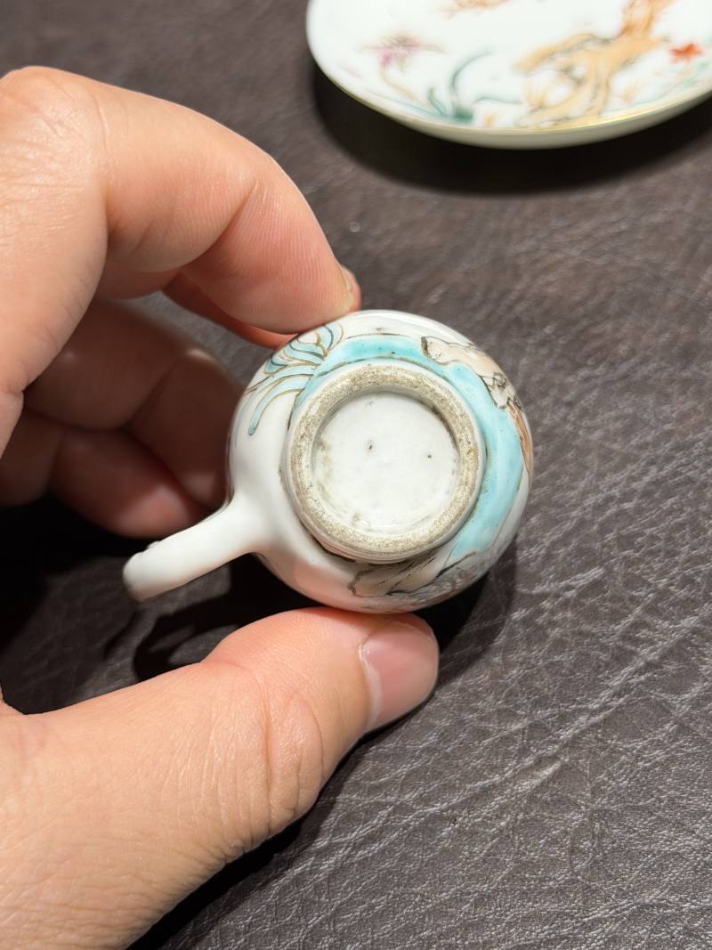 清乾隆 粉彩花鸟纹茶具一套25件 - 图89