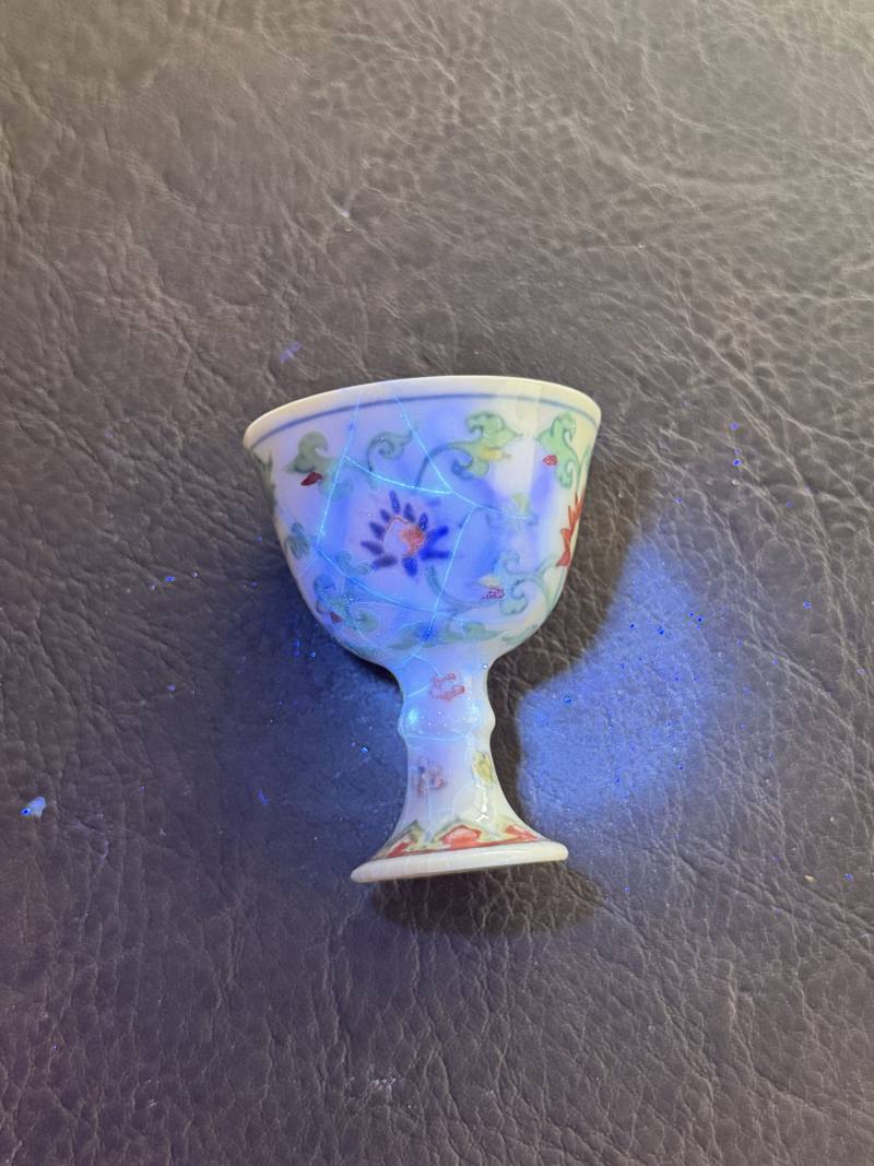 明成化 斗彩缠枝莲纹高足杯 - 图14