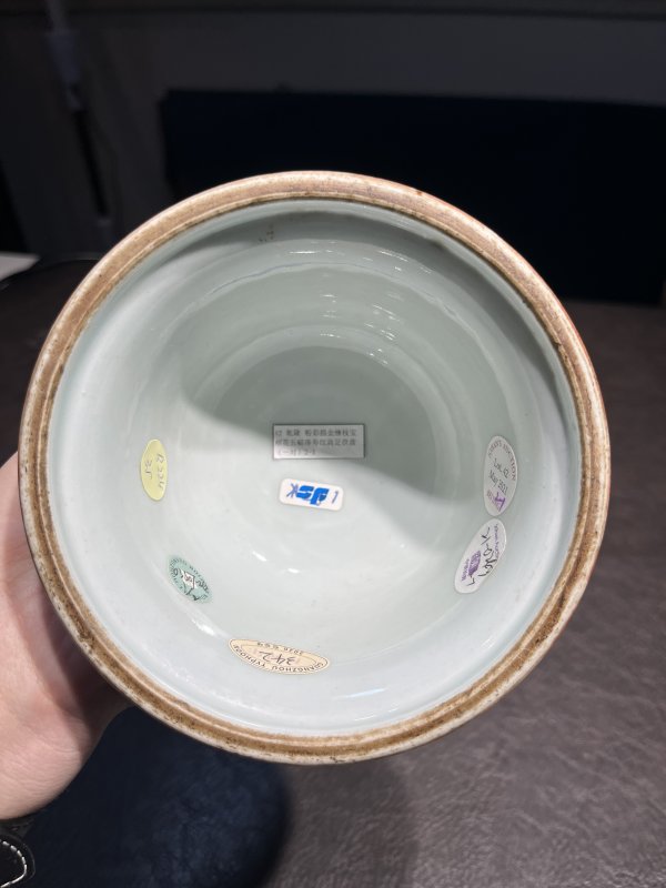 清乾隆 洋彩描金缠枝宝相花觚式供盘一对 - 图11