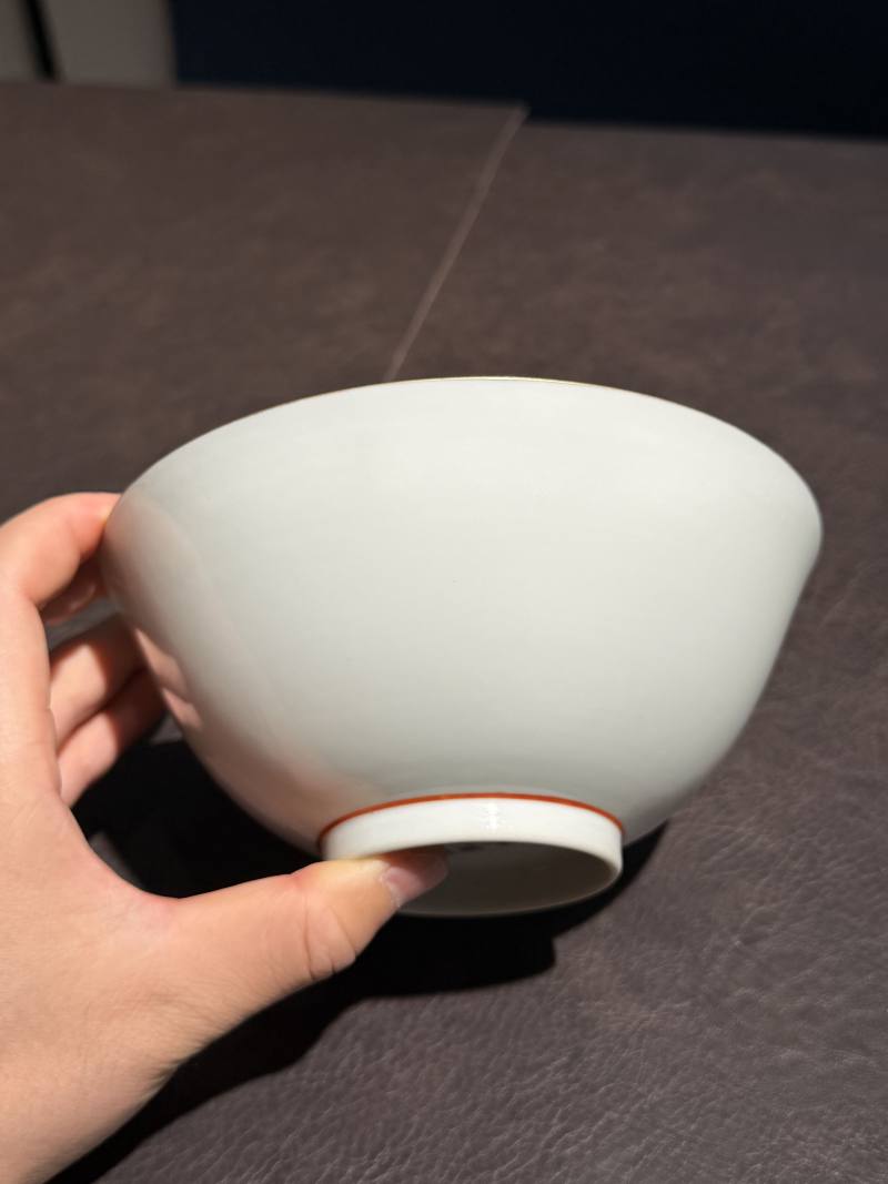清同治 白釉描金“金镶玉”碗 - 图4
