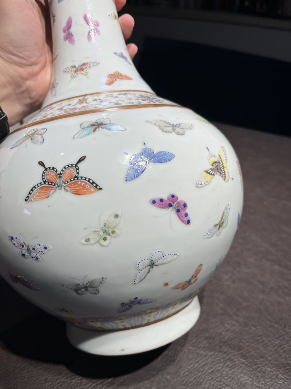 清光绪 粉彩百蝶纹赏瓶 - 图18
