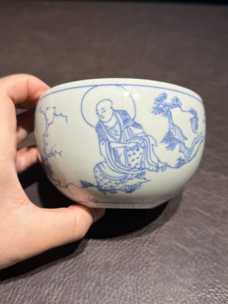 明天启 青花“赵州公案”人物故事图小缸 - 图3