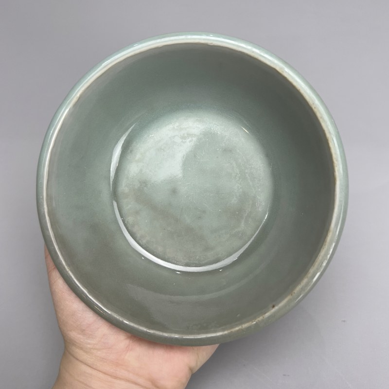 明代 龙泉窑粉青釉直边洗 - 图7