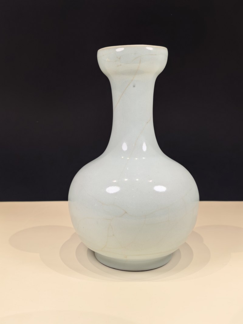 清乾隆 仿官釉莲蓬七孔花插 - 图5