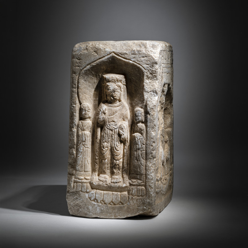 A MARBLE PILLAR DEPICTING VARIOUS BUDDHIST FIGURES - 图4