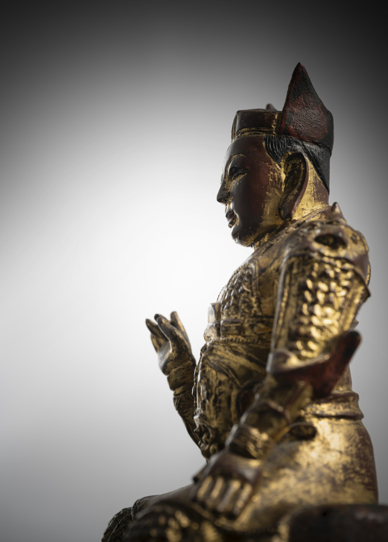 A BRONZE FIGURE OF POSSIBLY ERLANG SHEN, A DEITY ASSOCIATED WITH FLOOD CONTROL - 图4
