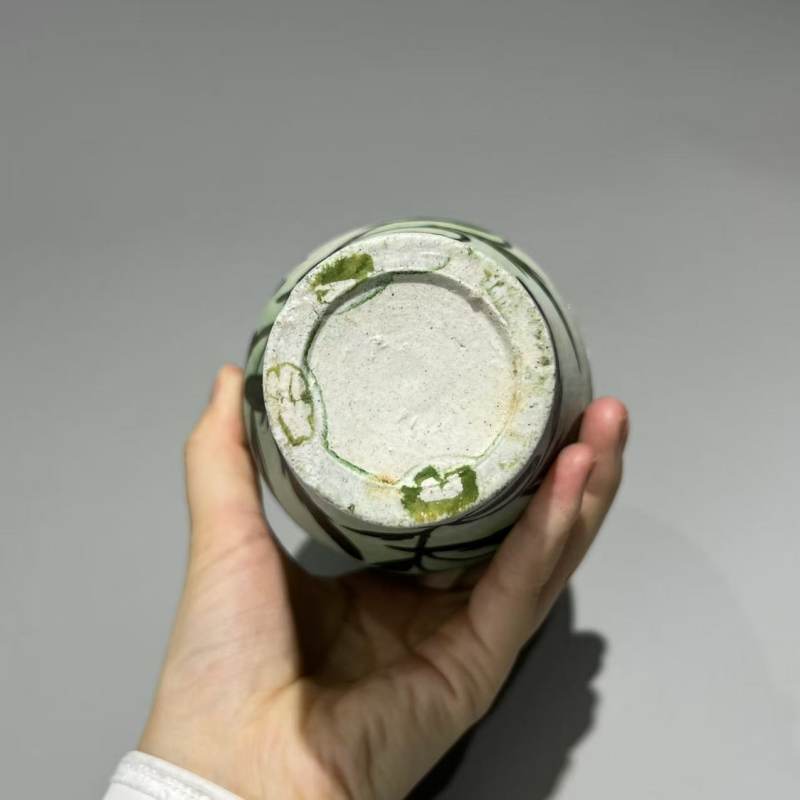 明代 绿釉黑花梅瓶 - 图7
