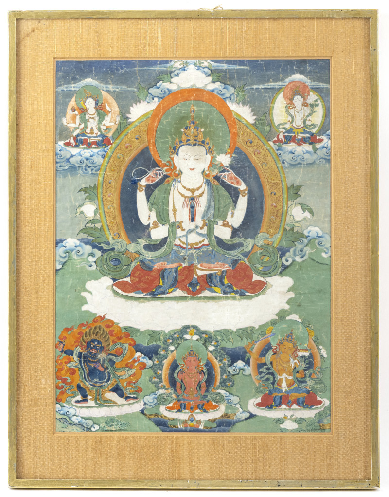A Thangka depicting Shadakshari - 图3