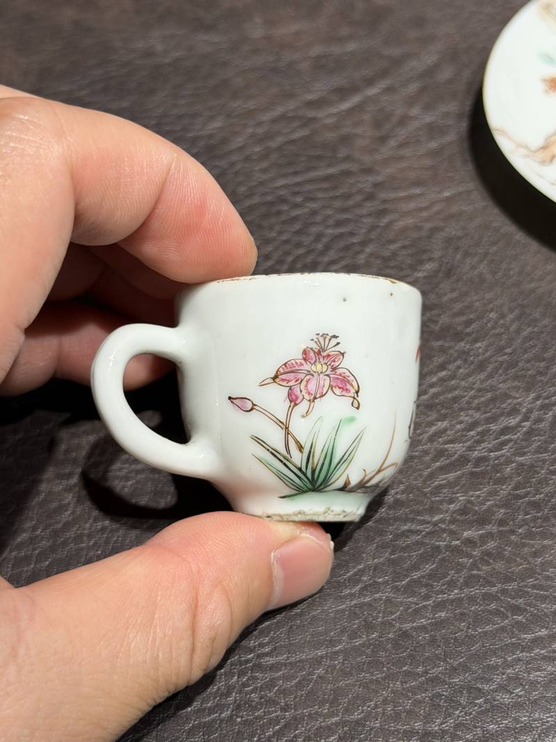 清乾隆 粉彩花鸟纹茶具一套25件 - 图34