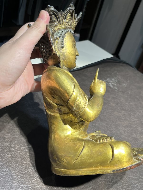 明中期 铜鎏金大日如来佛 - 图8