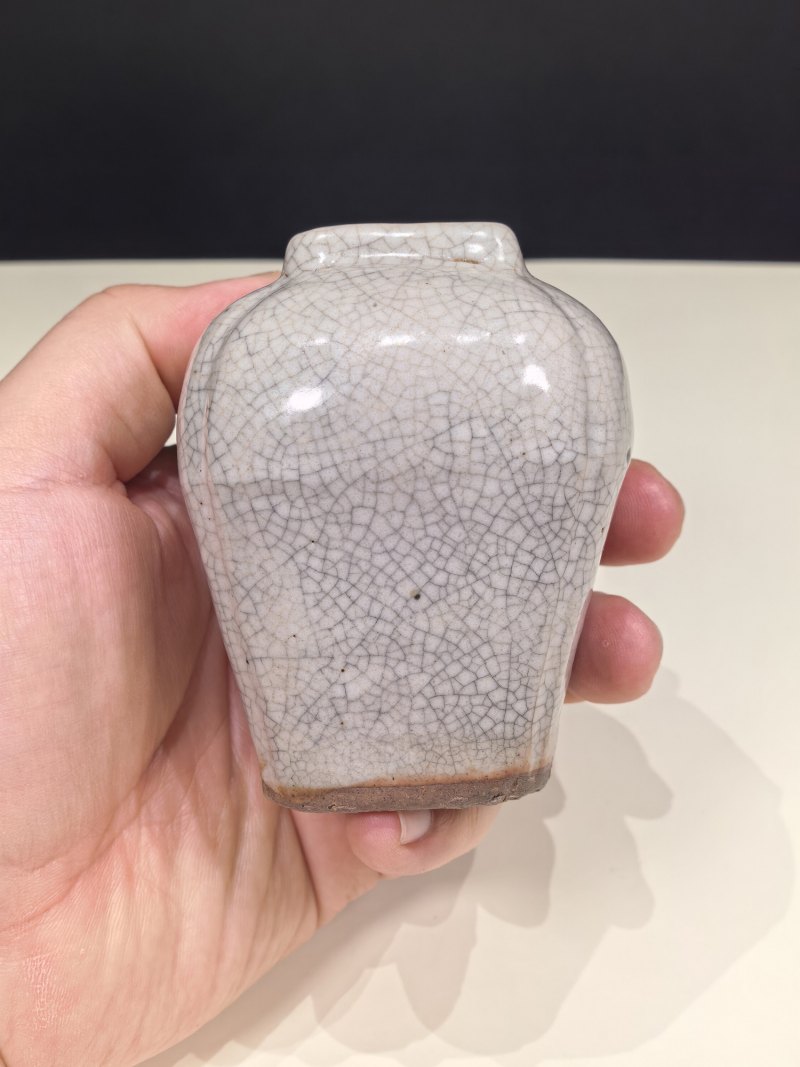 元 哥窑侈口小方罐 - 图6