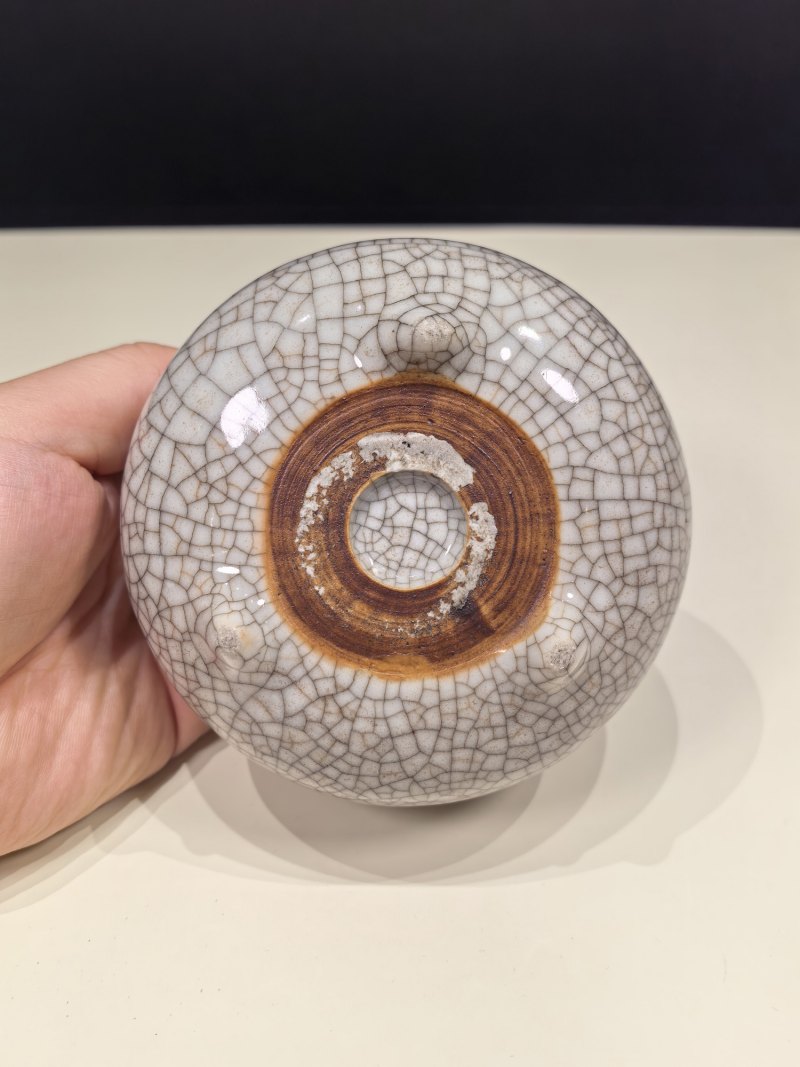 清雍正 仿哥釉鬲式双耳炉 - 图7
