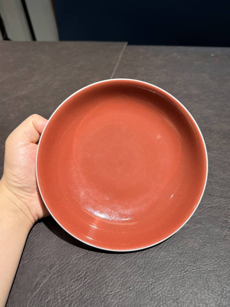 清雍正 霁红釉盘 - 图7