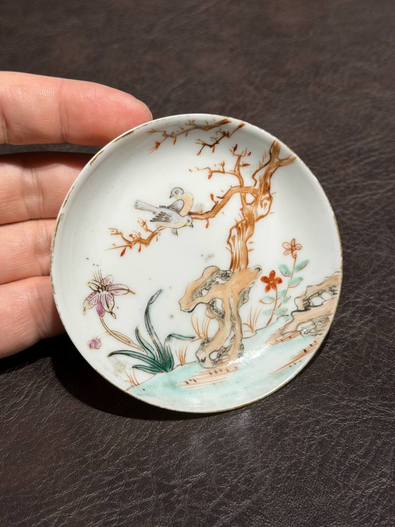 清乾隆 粉彩花鸟纹茶具一套25件 - 图92