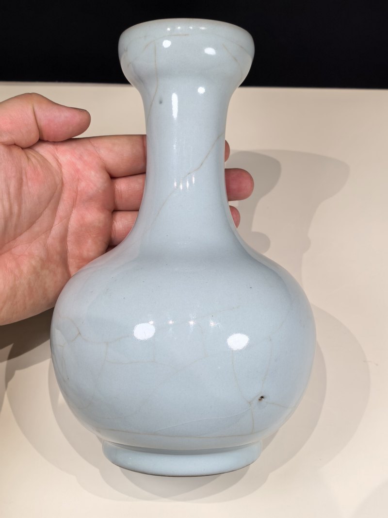 清乾隆 仿官釉莲蓬七孔花插 - 图7