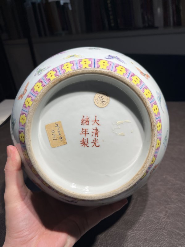 清光绪 粉彩百蝶纹赏瓶 - 图20