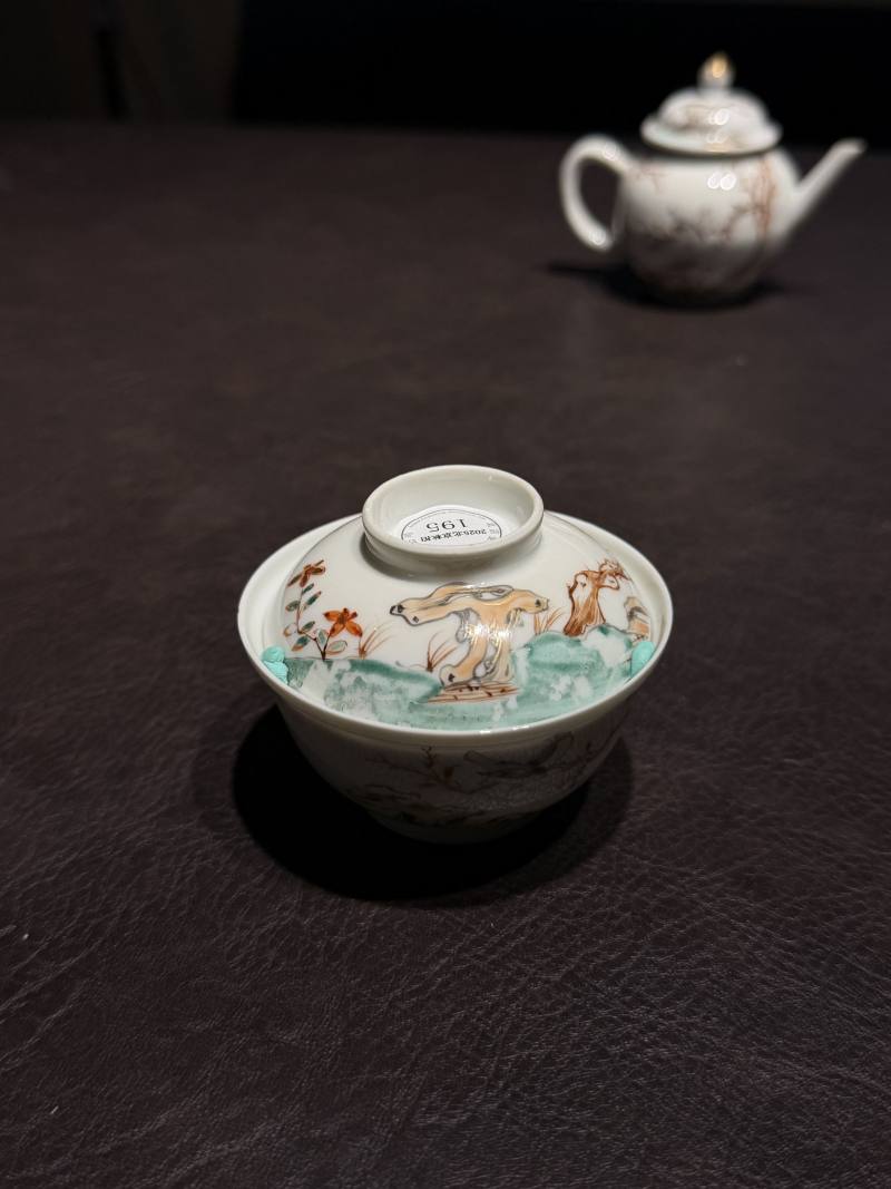 清乾隆 粉彩花鸟纹茶具一套25件 - 图26