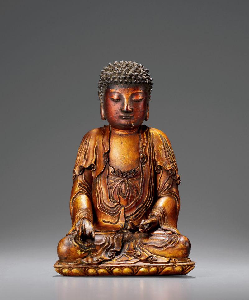 明·木胎金漆药师佛坐像