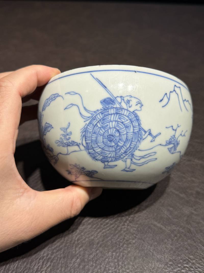 明天启 青花“赵州公案”人物故事图小缸 - 图6