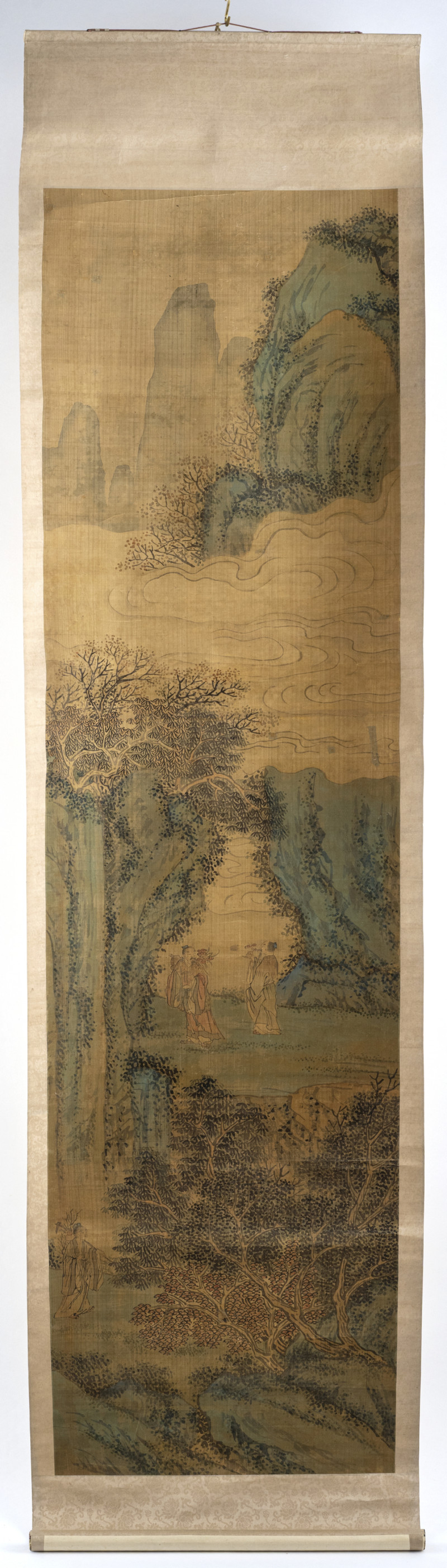 A set of four blue-green style landscape paintings - 图2