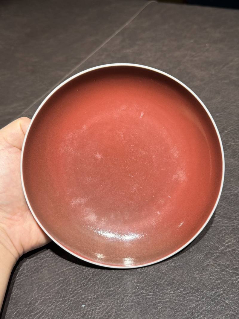 清雍正 霁红釉盘 - 图3