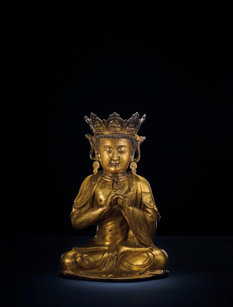 明中期 铜鎏金大日如来佛 - 图2