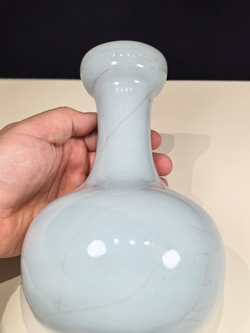 清乾隆 仿官釉莲蓬七孔花插 - 图8