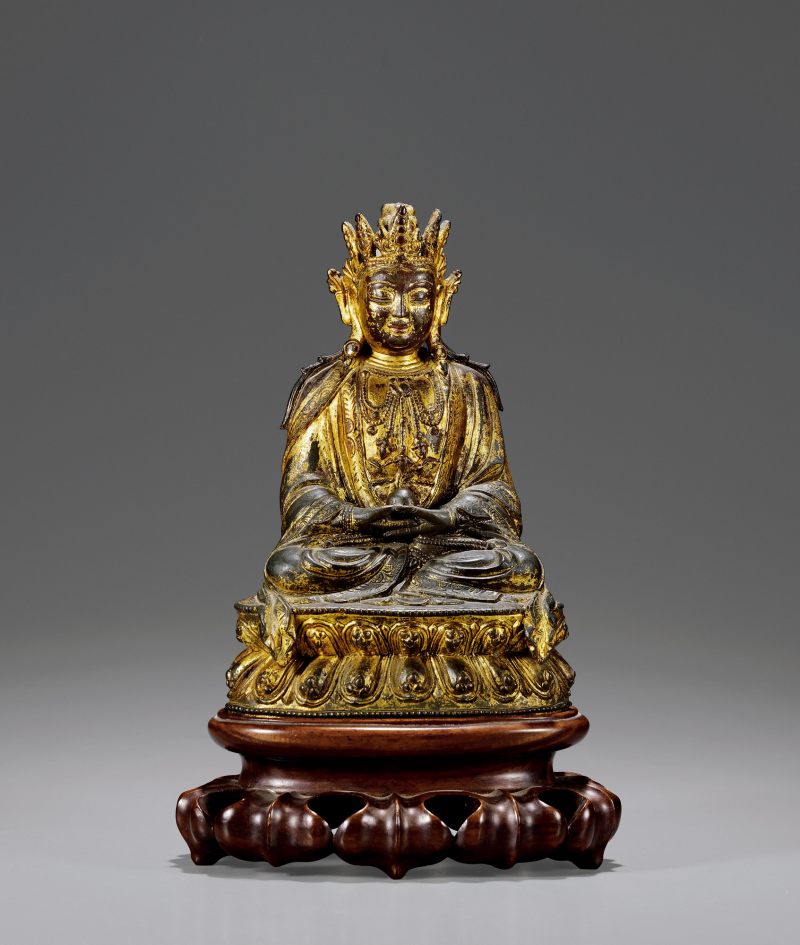 明·铜漆金地藏菩萨坐像