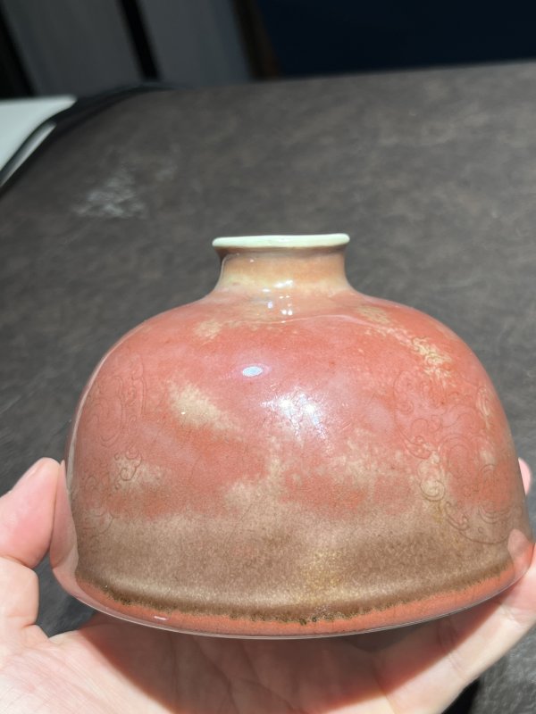 清康熙 豇豆红釉暗刻团龙纹太白尊 - 图9