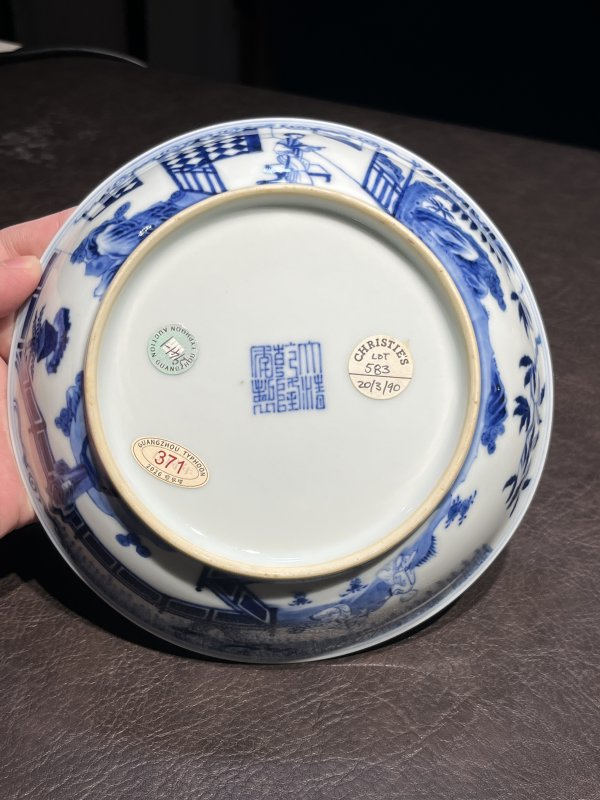 清乾隆 青花岁寒三友图盘 - 图10