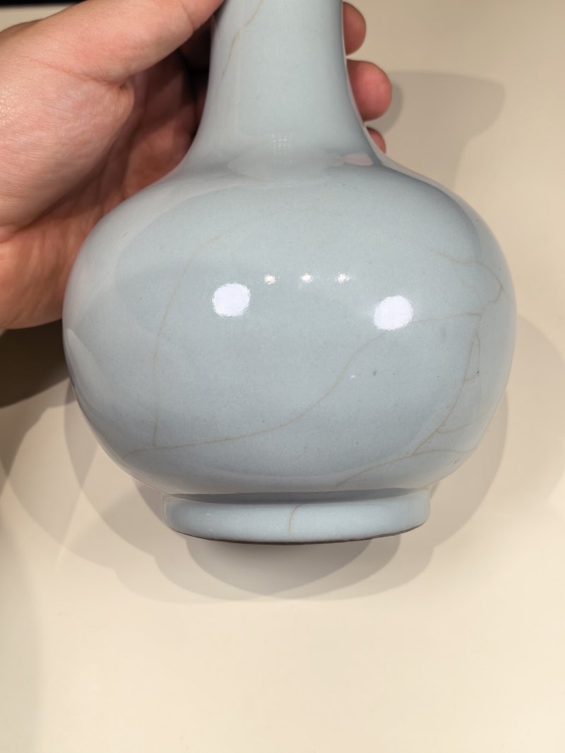 清乾隆 仿官釉莲蓬七孔花插 - 图9
