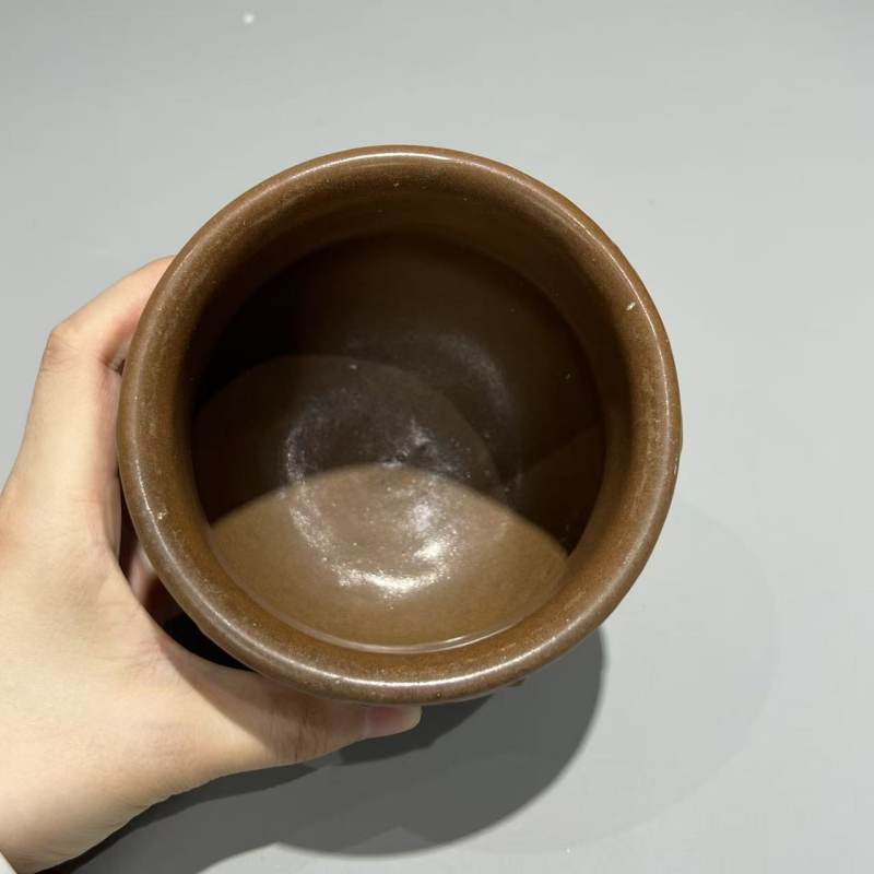 明代 酱釉乳钉柳斗钵 - 图5