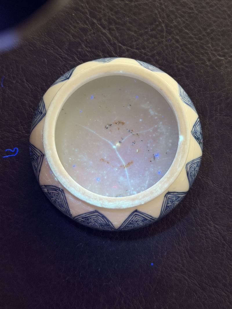 清康熙 青花蝉纹落花流水马蹄水丞 - 图12