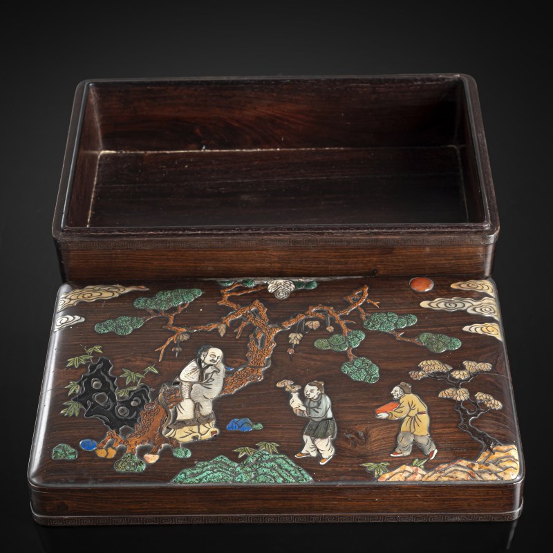 Fine inlaid Zitan box and cover - 图6