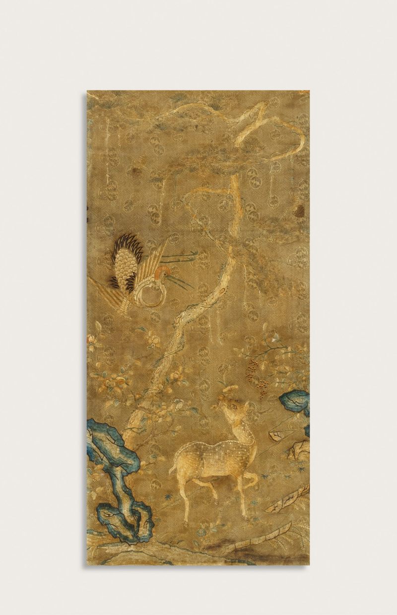 清·鹤鹿同春刺绣