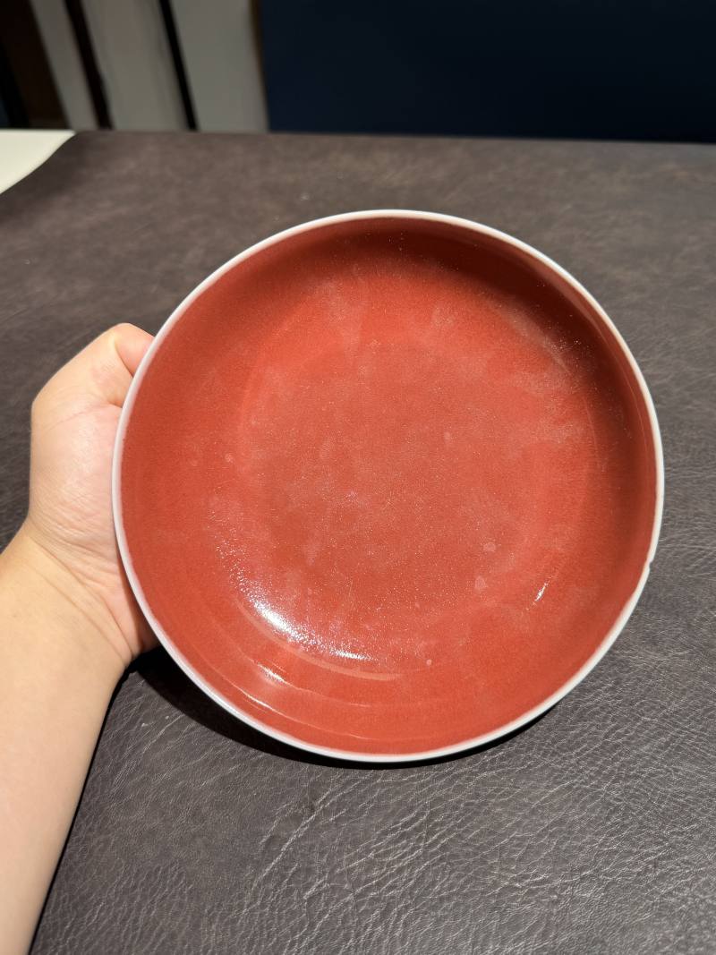 清乾隆 霁红釉盘 - 图5