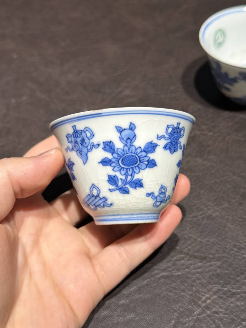清康熙 青花清供图茶杯（一组六件） - 图38