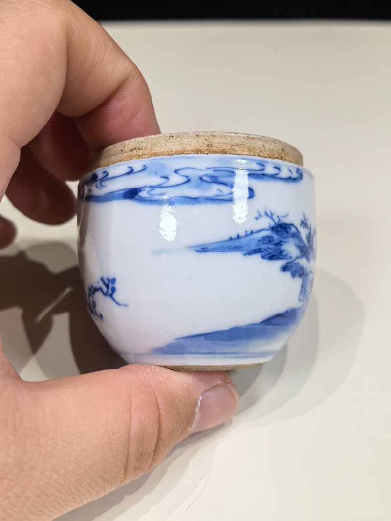 清中晚期 青花“卢仝清玩”烹茶图小茶叶罐 - 图11