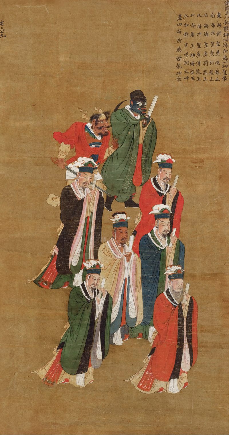 明·绢本 四海龙王水陆画 镜片
