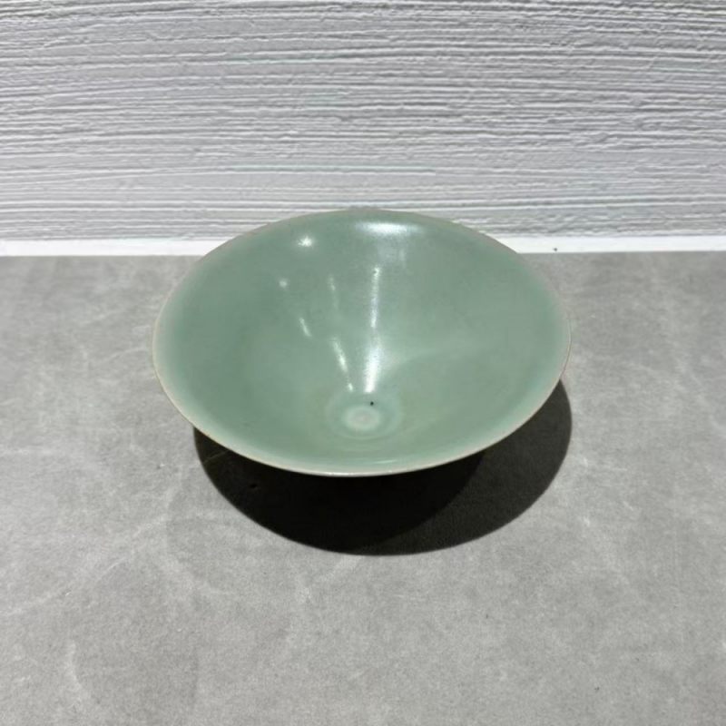明代 龙泉窑粉青釉斗笠盏 - 图19