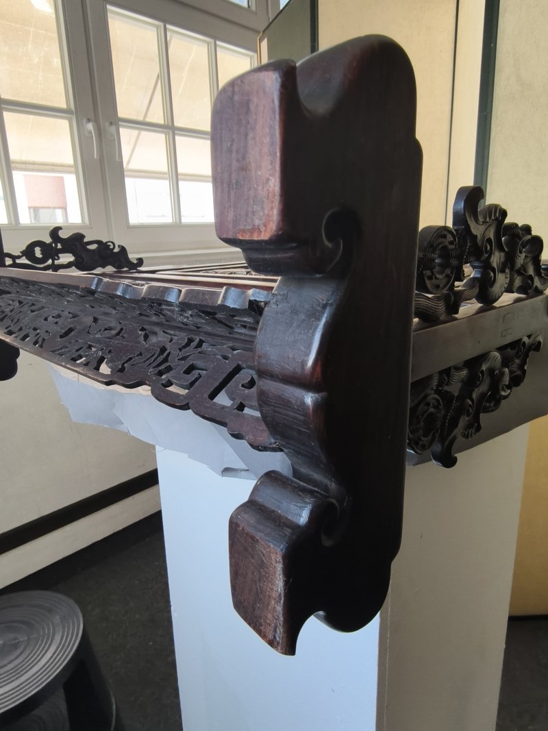 A fine carved Duan stone panel mounted as table screen - 图24
