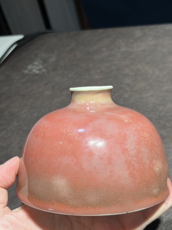 清康熙 豇豆红釉暗刻团龙纹太白尊 - 图11